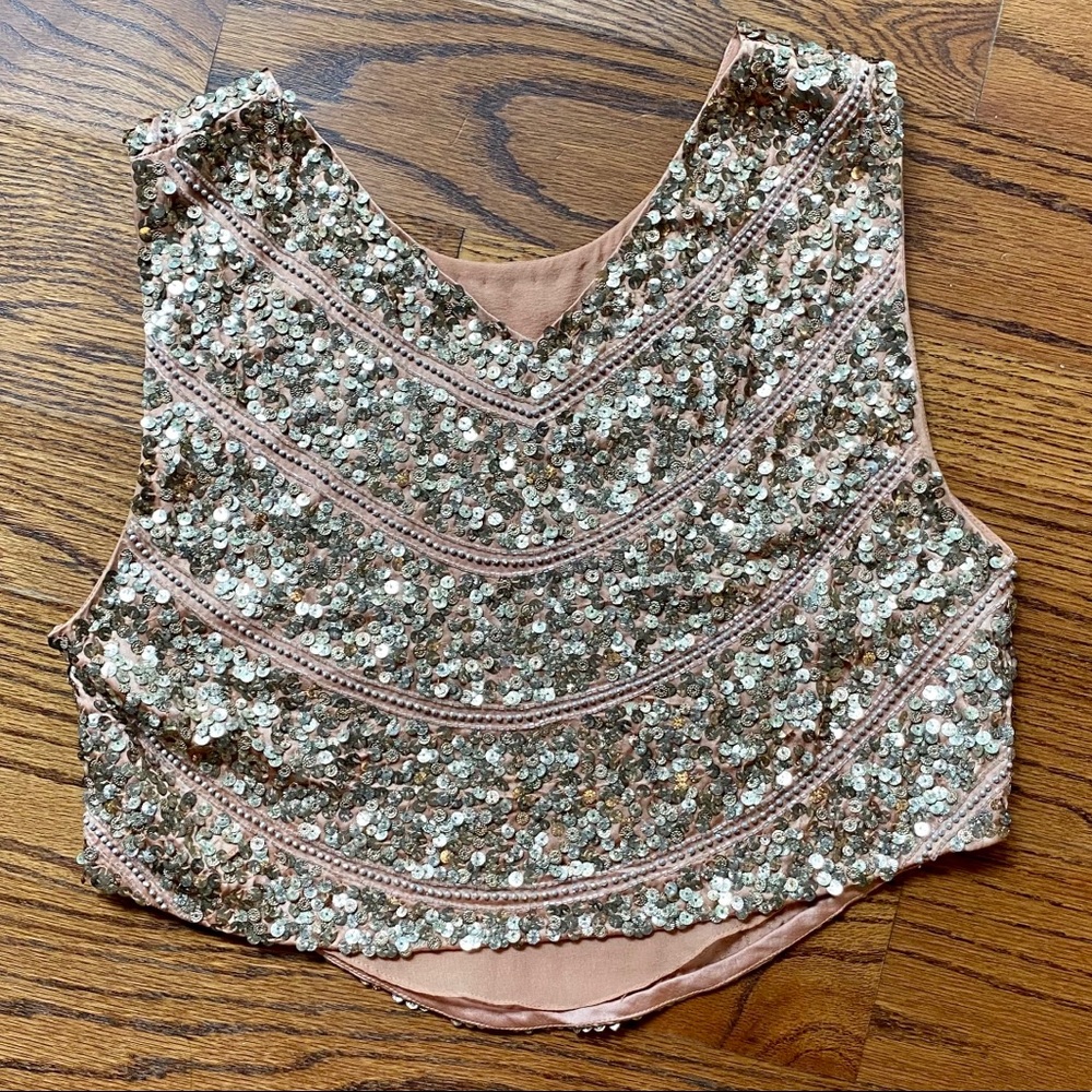 Haute Hippie Sequined Cropped Silk Vest Sz S NWOT - Picture 5 of 11